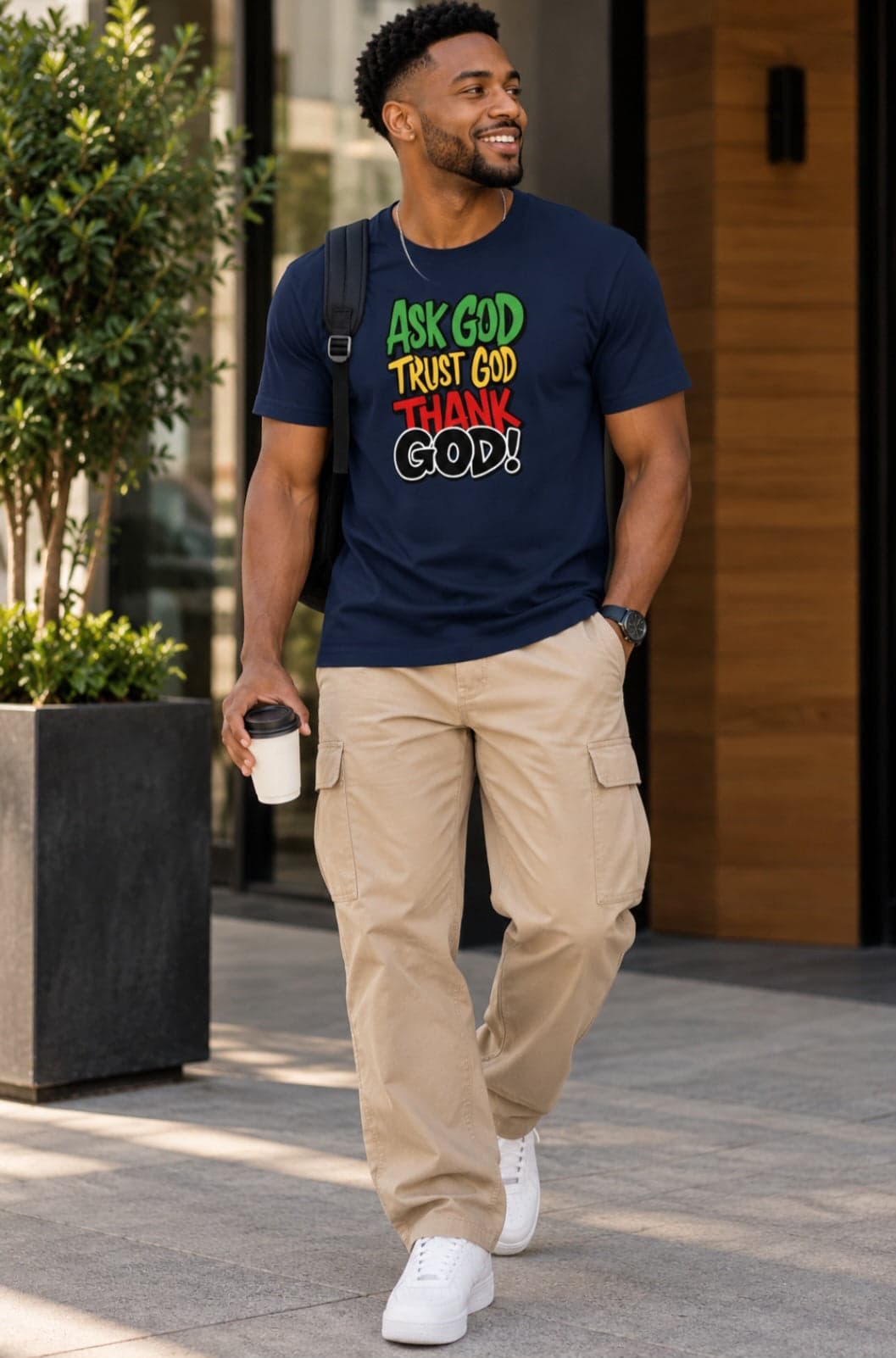 Ask God Trust God Thank God Tee | Christian Faith Streetwear | African Heritage | Sister Style
