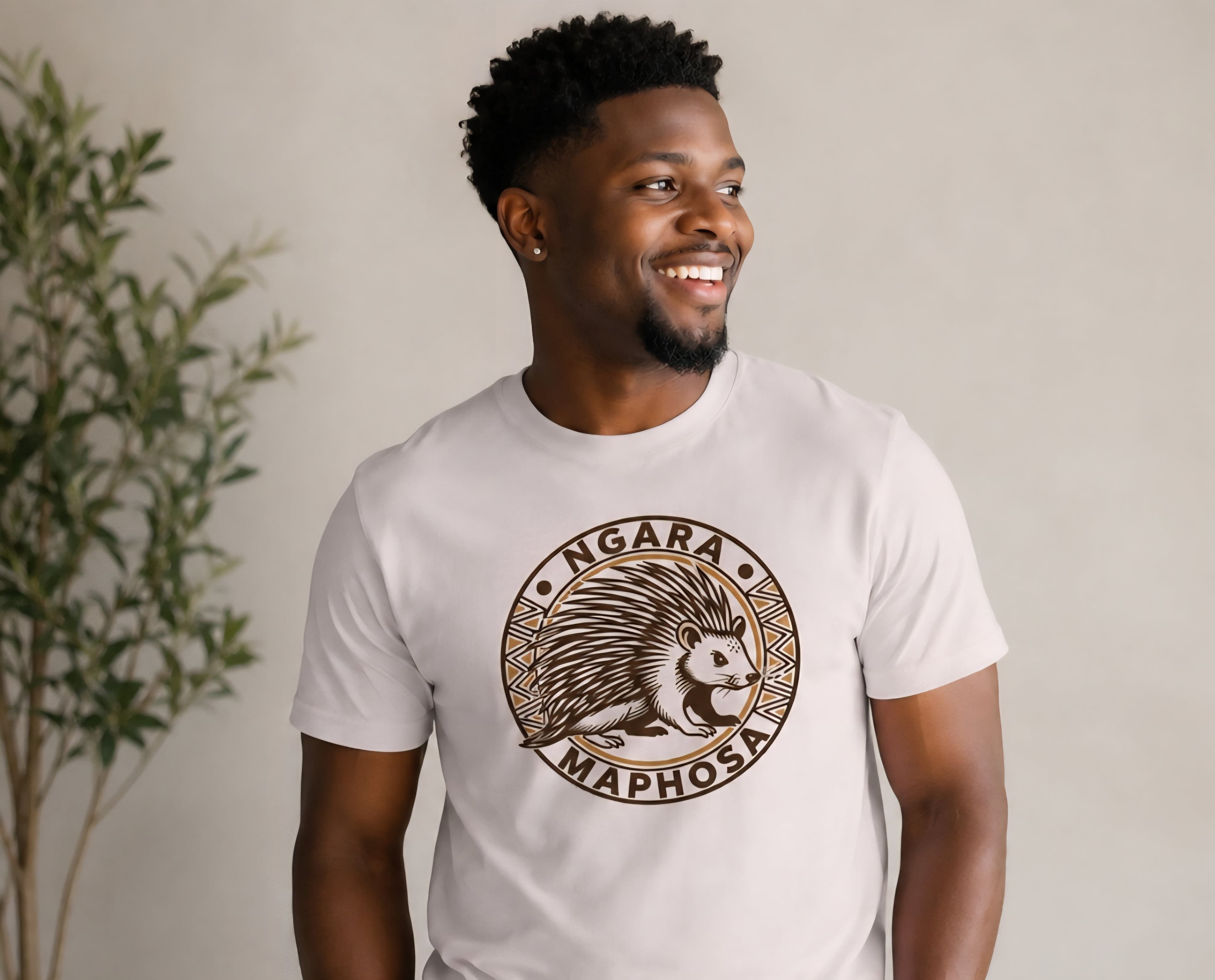 Ngara Maphosa Porcupine Totem T-Shirt | Zimbabwean Heritage Tee | Diaspora African Fashion | Sister Style