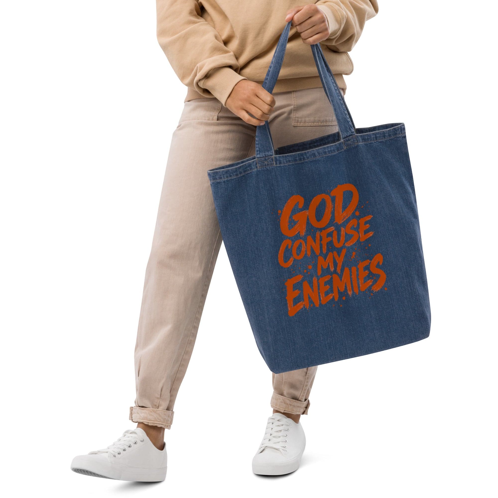 God Confuse My Enemies Tote Bag | Funny Christian Faith Bag | Sister Style